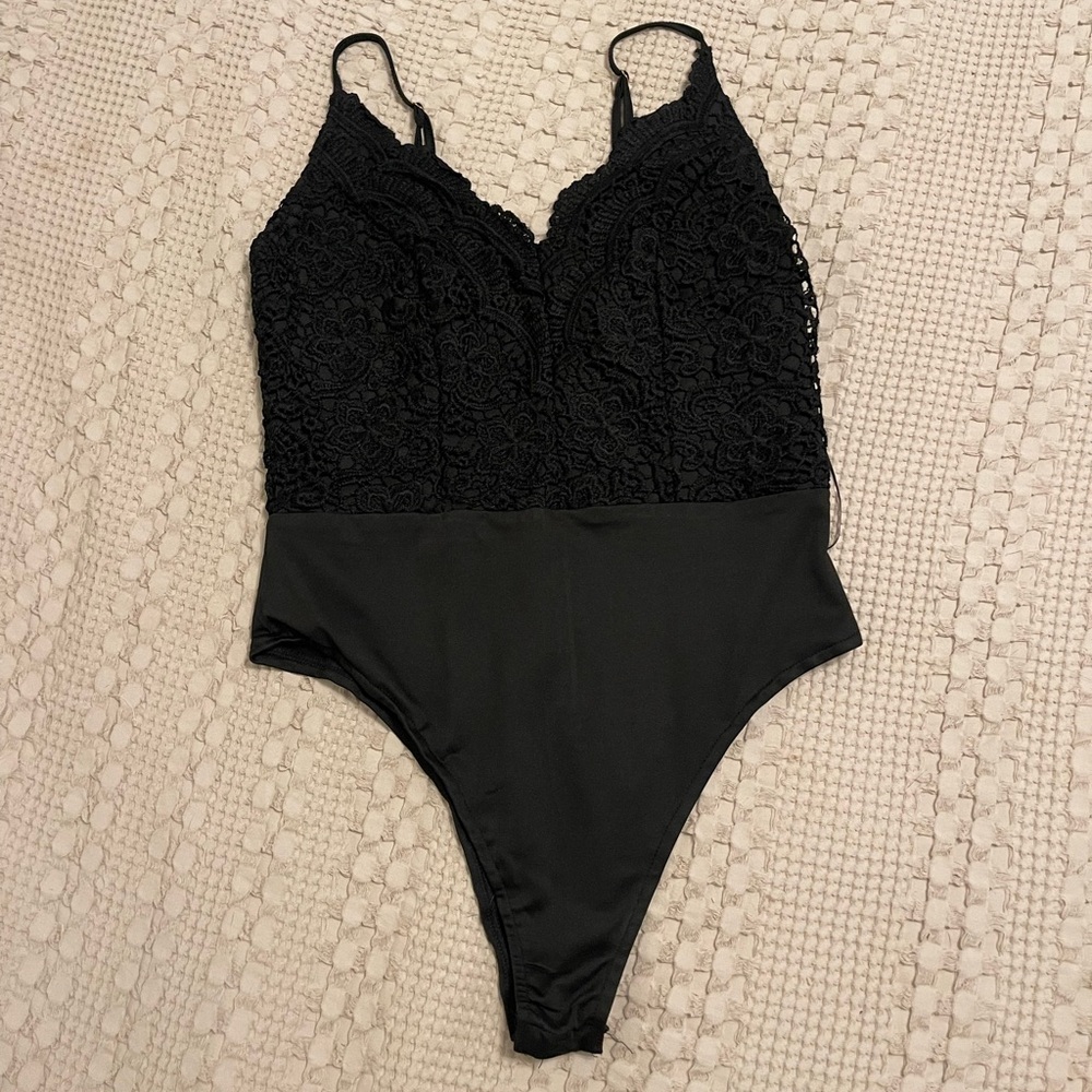 Boohoo Black lace bodysuit